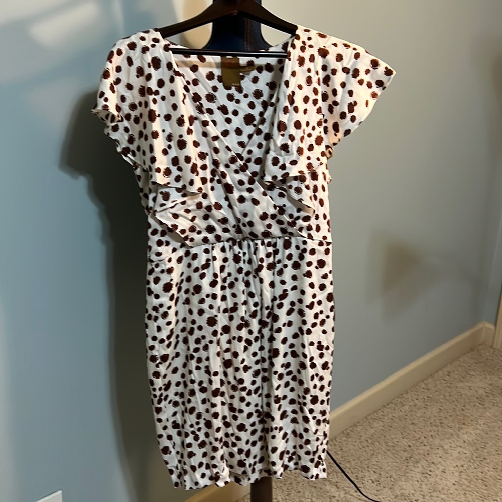 Ali Ro polka dot dress. Brown and Cream. Size 10. Perfect condition